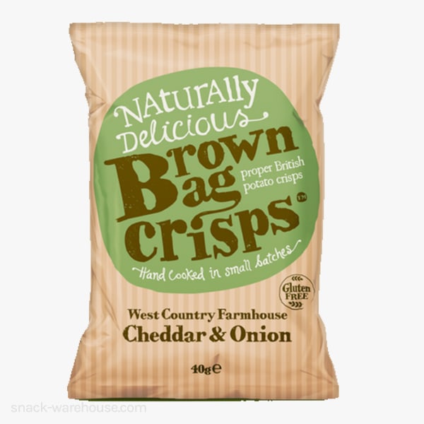 Brown Bag Cheddar & Onion Crisps 40g