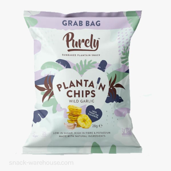 Purely Plantain Chips Wild Garlic 28g