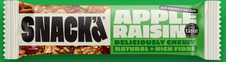 SNACK'd Apple & Raisin Gut Friendly Oat Bar 42g