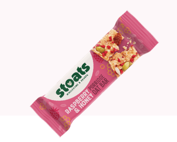 Stoats Raspberry & Honey Porridge Oat Bar 42g