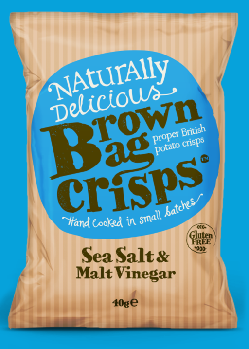 Brown Bag Sea Salt & Malt Vinegar Crisps 40g