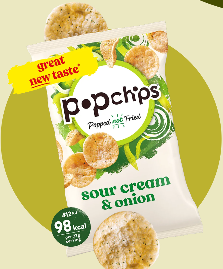 Popchips Sour Cream & Onion Popped Potato Snack 23g