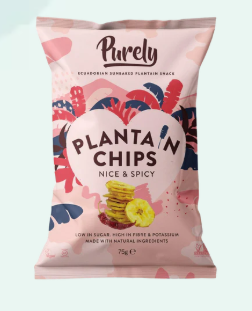 Purely Plantain Chips Nice & Spicy 28g