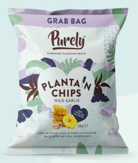 Purely Plantain Chips Wild Garlic 28g
