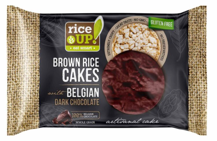 RiceUP! Brown Rice Cakes with Belgian Dark Chocolate 30g