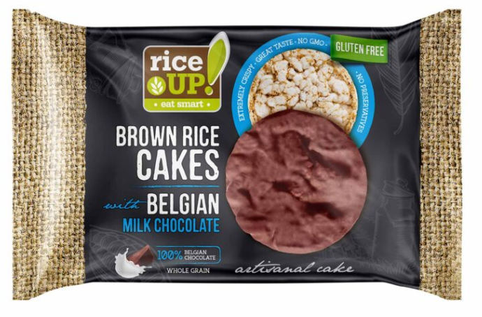 RiceUP! Brown Rice Cakes with Belgian Milk Chocolate 30g