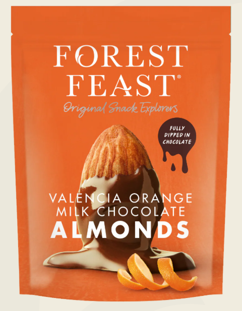 Forest Feast Valencia Orange Milk Chocolate Almonds 40g