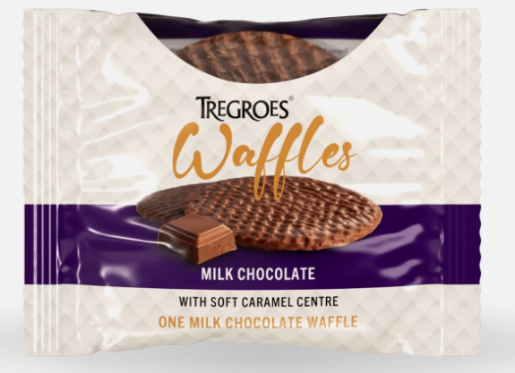 Tregroes Waffles Milk Chocolate with Soft Caramel Centre 50g